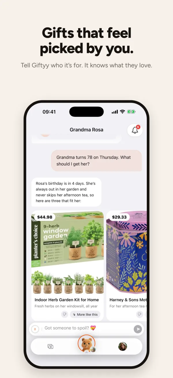 Giftyy app screen