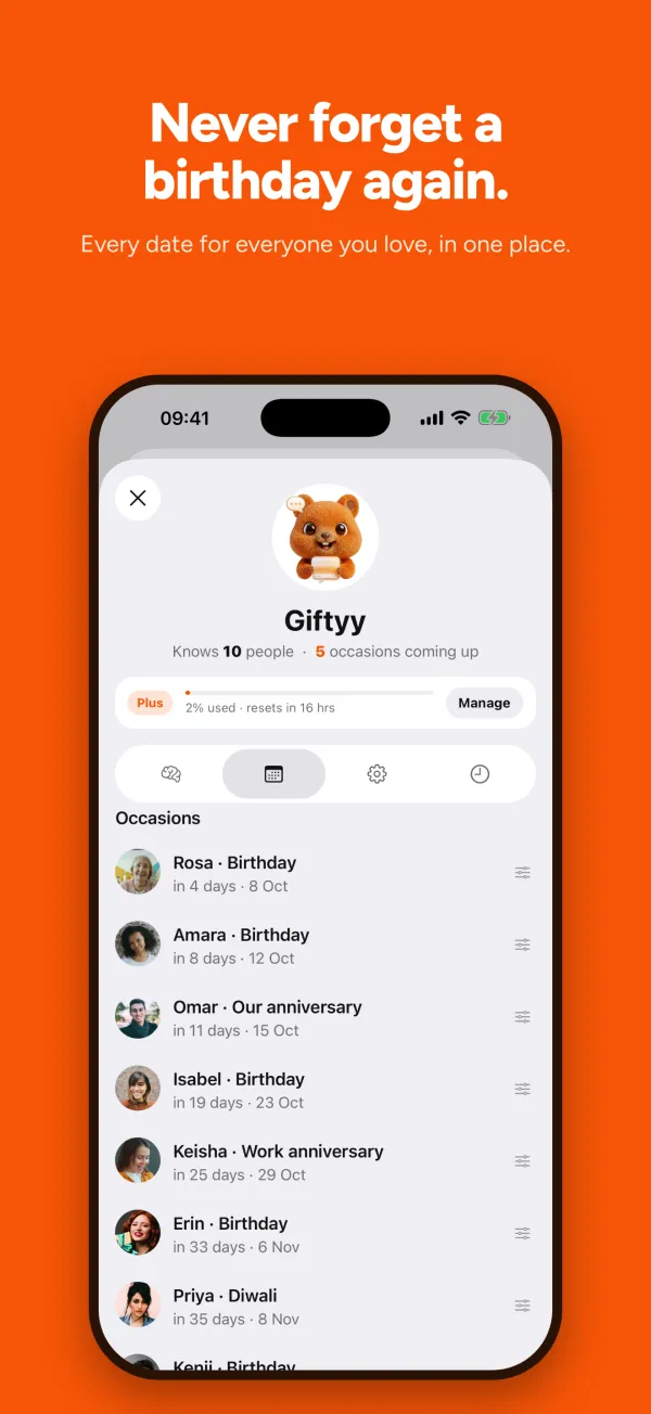 Giftyy app screen