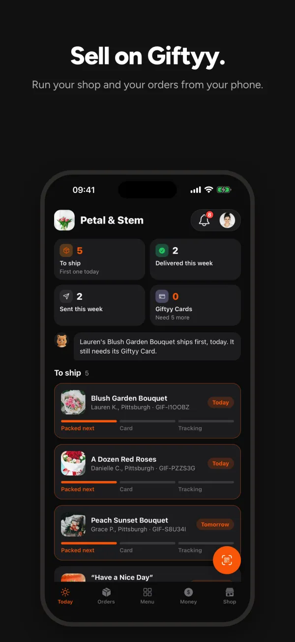 Giftyy app screen